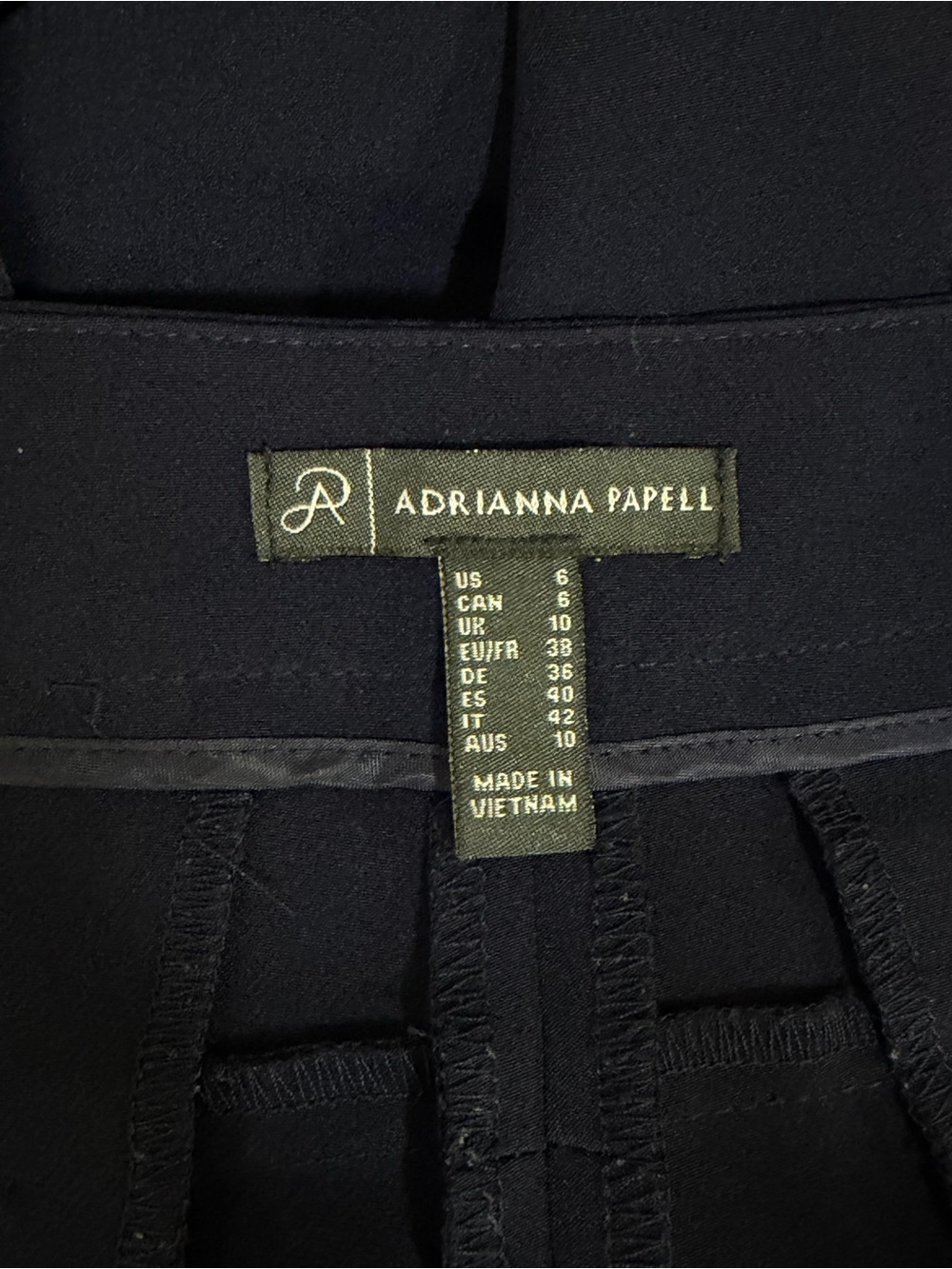 Adrianna Papell Navy D-Ring Slim Ankle Pants Stretch Trouser Navy Size 6 - Picture 11 of 12